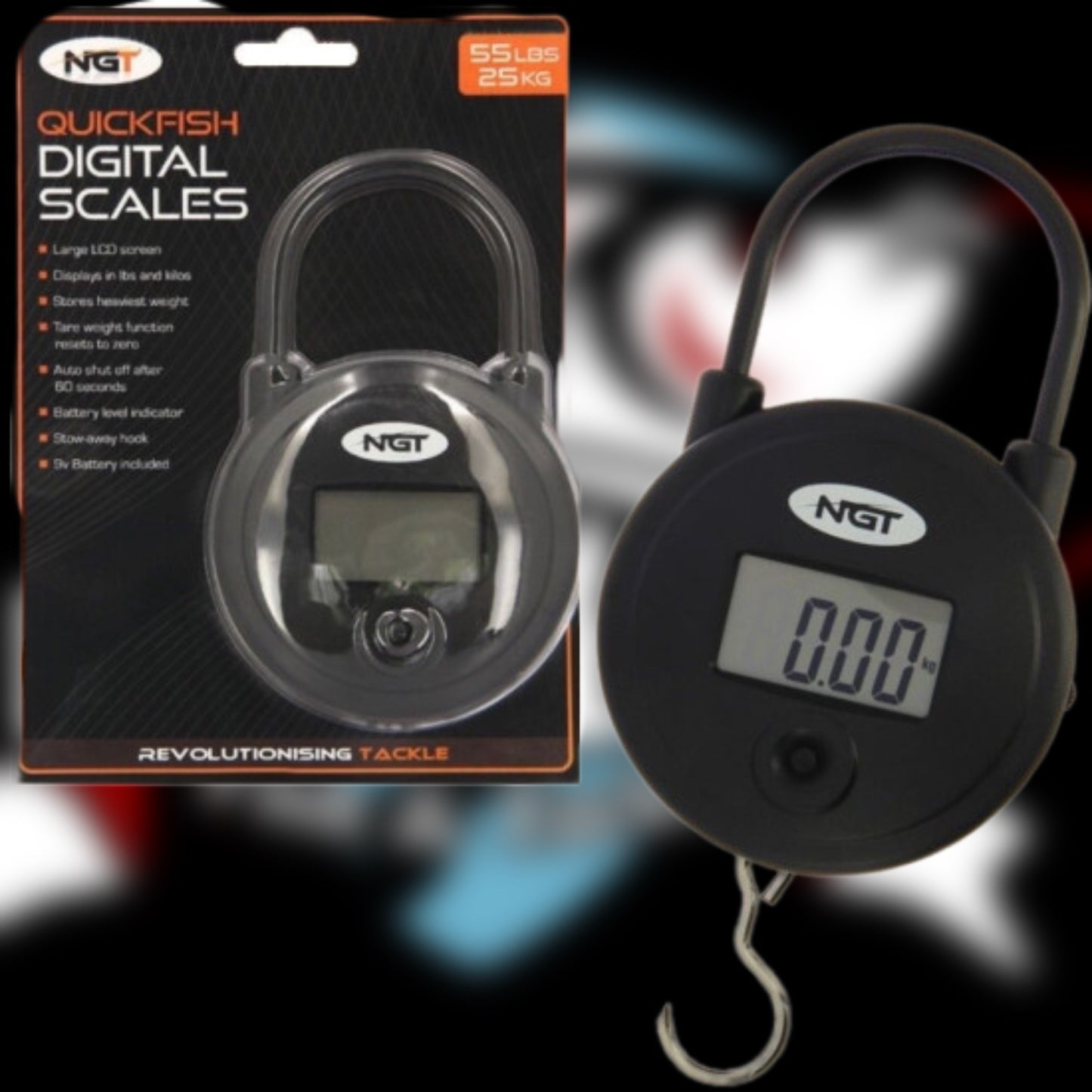 NGT Quickfish Scales - Digital Round 55lb / 25kg Scale